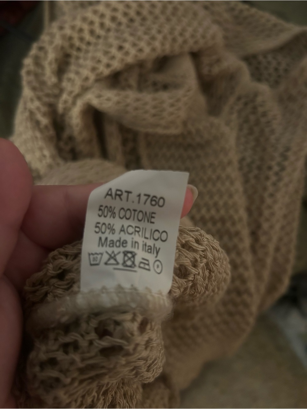 Made in Italy Beige Knit Hem Tank Top - Picture 4 of 4